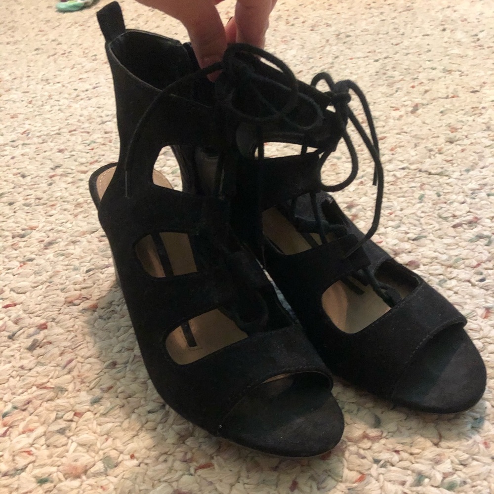Black Lace Up Heels